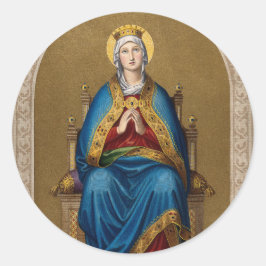 Adesivo Redondo Rua. Mary Virgin Mãe Religiosa Católica