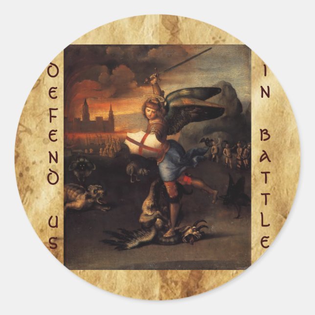 Adesivo Redondo Rua Michael e Dragão, preto marrom (Frente)