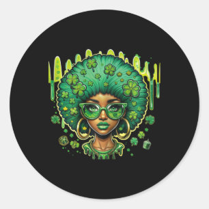 Adesivo Redondo Rua Negra Afro-Americana Leprechaun