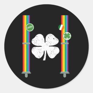 Adesivo Redondo Rua, o dia de Patrick Rainbow suspende o Clover Bo