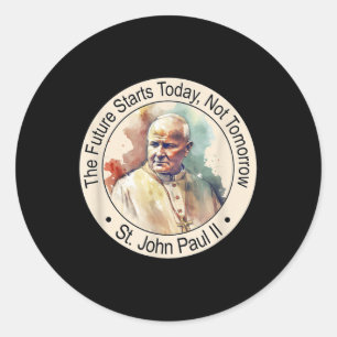 Adesivo Redondo Rua Papa João Paulo Ii Famosos Santos Católicos Re