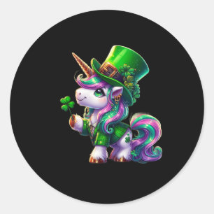 Adesivo Redondo Rua Patrick Day Camisetas Raparigas Unicóricas Irl