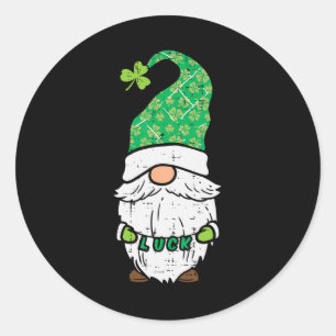 Adesivo Redondo Rua Patrick Day Gnome Lucky Santo Paddys PattyMen