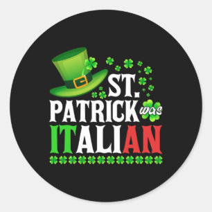 Adesivo Redondo Rua Patrick Era O Dia de São Patrício Italiano Hat