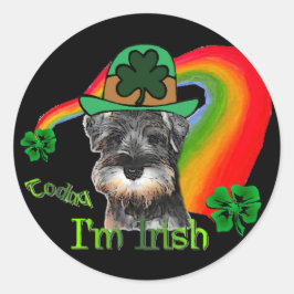 Adesivo Redondo Rua. Patricks Day Mini Schnauzer