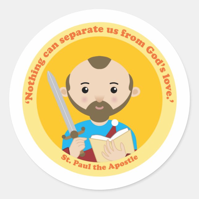 Adesivo Redondo Rua, Paul, o Apóstolo (Frente)