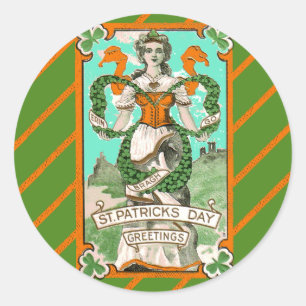 Adesivo Redondo Rua, punhetas do dia de Patrick com o lago irlandê