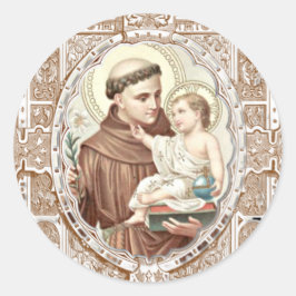 Adesivo Redondo Rua Religiosa. Anthony Baby Jesus Padre Católico
