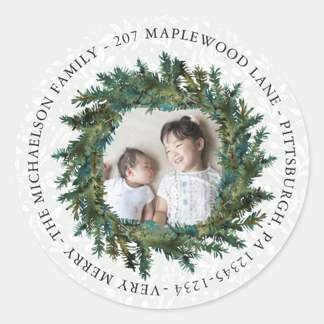 Adesivo Redondo Rua russa com endereço de foto e devolução (Frente)