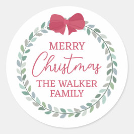 Adesivo Redondo Rua Vermelha Adornada com Arco Feliz Natal