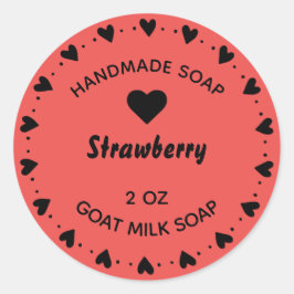 Adesivo Redondo Rua Vermelha do Coração do Sabão Russo do País Hom