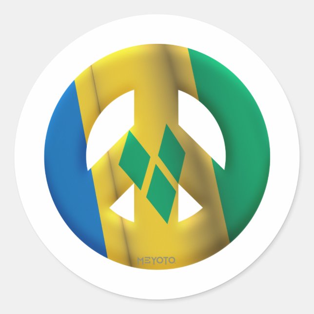 Adesivo Redondo Rua, Vincent Grenadines. (Frente)