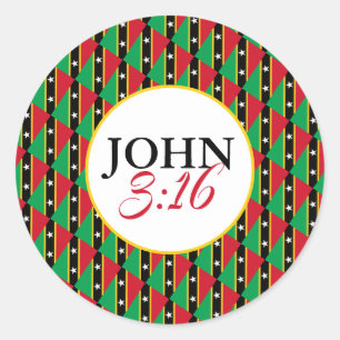 Adesivo Redondo RUAS KITTS NEVIS Deus Tão Amado O Mundo John 3:16