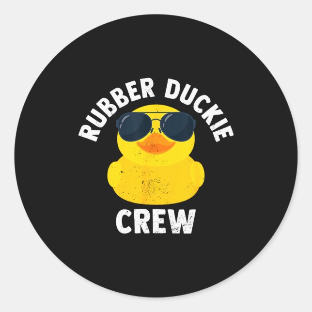 Adesivo Redondo Rubber Duckie Crew Funny Rubber Duck  (Frente)