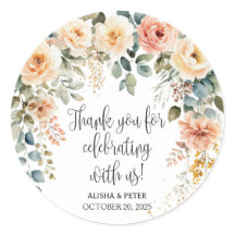 Rubor Floral Aquarela Plano Obrigada