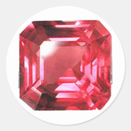 Adesivo Redondo Ruby Gemstone em forma de Octagon julho Birthstone