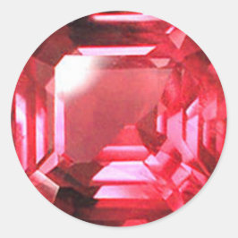 Adesivo Redondo Ruby Gemstone Pink