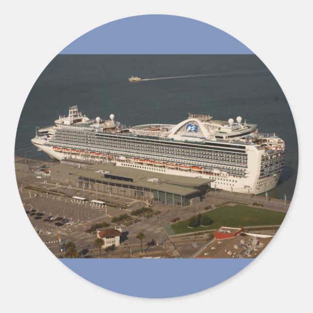 Adesivo Redondo Ruby Princess Cruise, SF Stickers (Frente)
