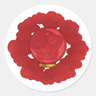 Adesivo Redondo Ruby Red Cracking Crystal Ball