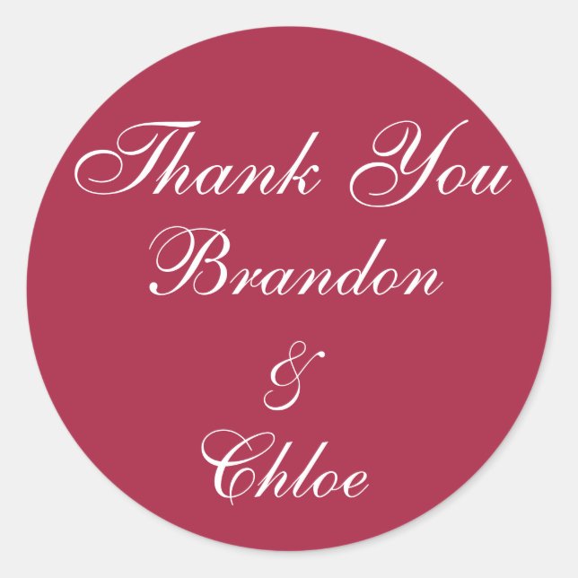 Adesivo Redondo Ruby Red e Pearls Obrigado Sticker (Frente)