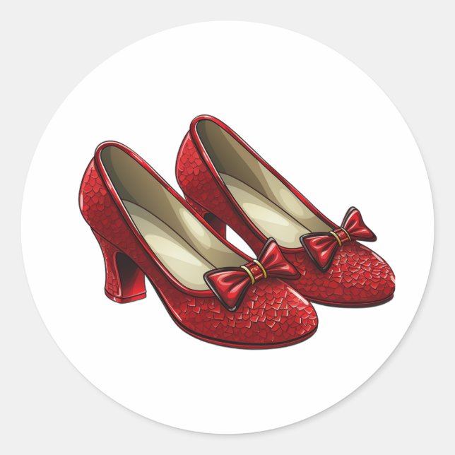 Adesivo Redondo Ruby Slippers de Oz (Frente)