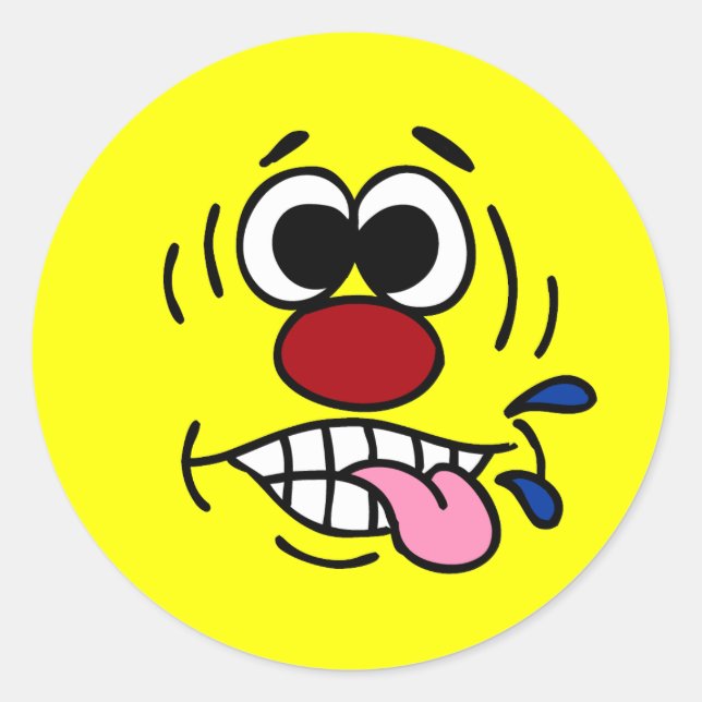 Adesivo Redondo Rude Face Grumpey (Frente)