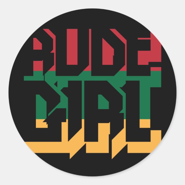 Adesivo Redondo Rude Girl (Frente)