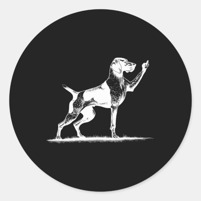 Adesivo Redondo Rude Pointer Dog Hole Pointer D (Frente)