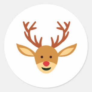 Adesivo Redondo Rudolf, o bastão de Natal da "Rudolf" de nariz ver