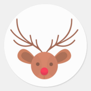 Adesivo Redondo Rudolph Reindeer Stickers