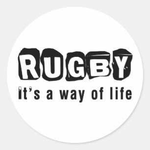 Adesivo Redondo Rugby é um modo de vida