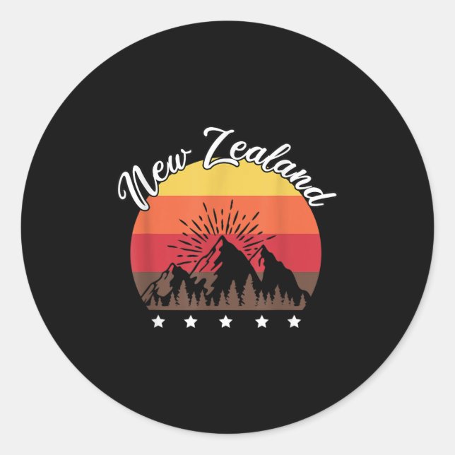 Adesivo Redondo Rugby Lover Kiwi Gift New Zealand  (Frente)