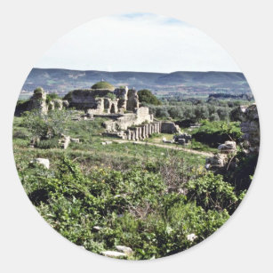 Adesivo Redondo Ruínas da cidade do grego clássico de Miletus -