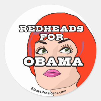 Adesivo Redondo Ruivas para Obama Stickers