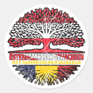 Adesivo Redondo Rumänien Rumänisch Österreichisch Österreich Baum