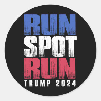 Adesivo Redondo Run Spot Run Run Debyte Quote Funny Political