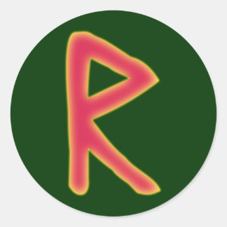 Adesivo Redondo rune Raidho Futhark