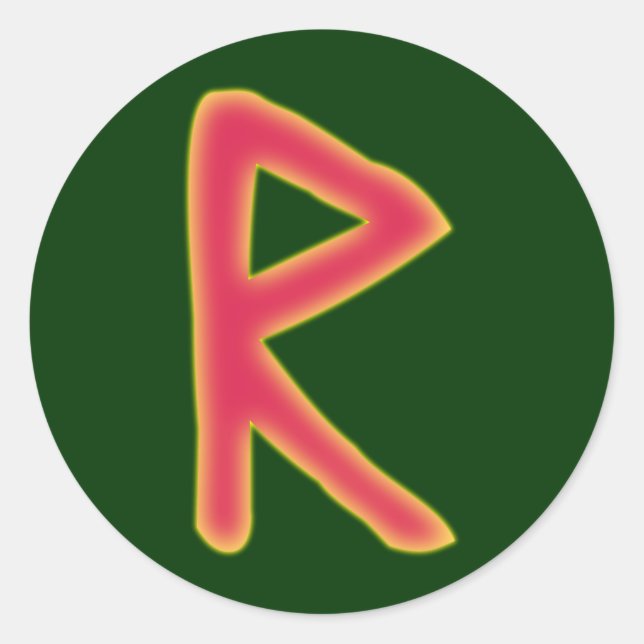 Adesivo Redondo rune Raidho Futhark (Frente)