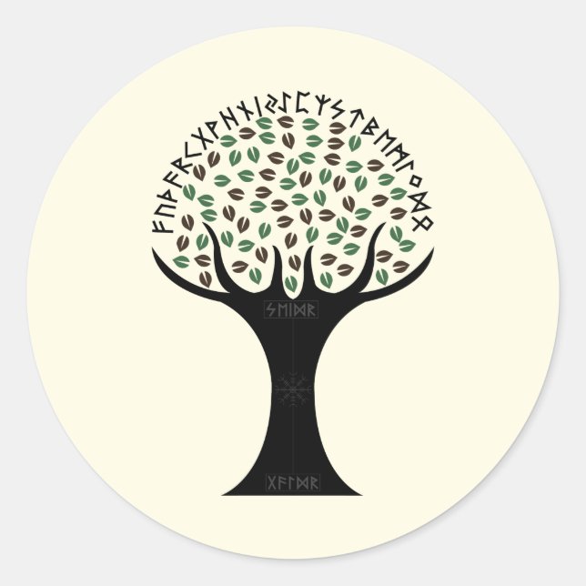 Adesivo Redondo Runic Tree Sticker (Round) (Frente)
