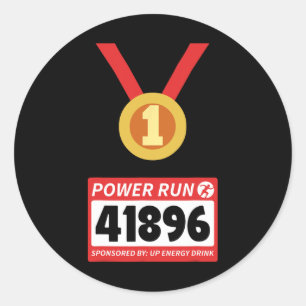 Adesivo Redondo Runner Half Marathon Halloween Figurume 1