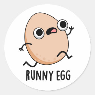 Adesivo Redondo Runny Egg Funny Comida Pun