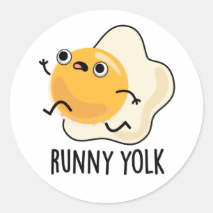 Adesivo Redondo Runny Yolk Funny Comida Ovo
