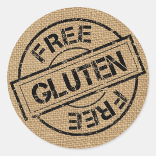 Adesivo Redondo Russ Burlap Gluten Free Stickers