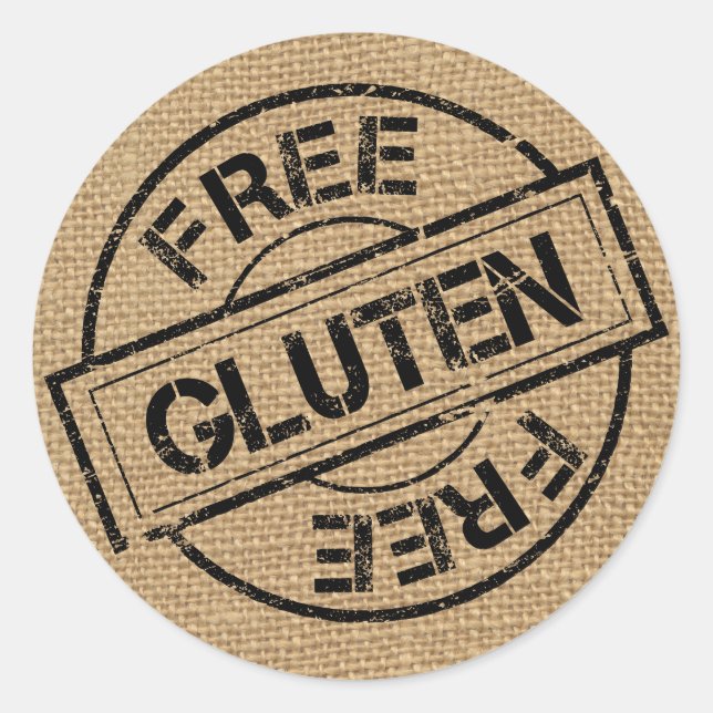 Adesivo Redondo Russ Burlap Gluten Free Stickers (Frente)