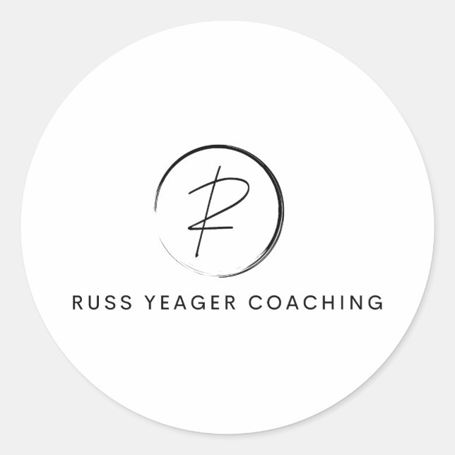 Adesivo Redondo Russ Yeager Coaching Signature Logo (Frente)