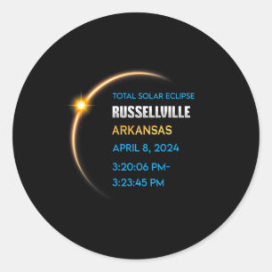 Adesivo Redondo Russellville Arkansas Total Solar Eclipse 2024