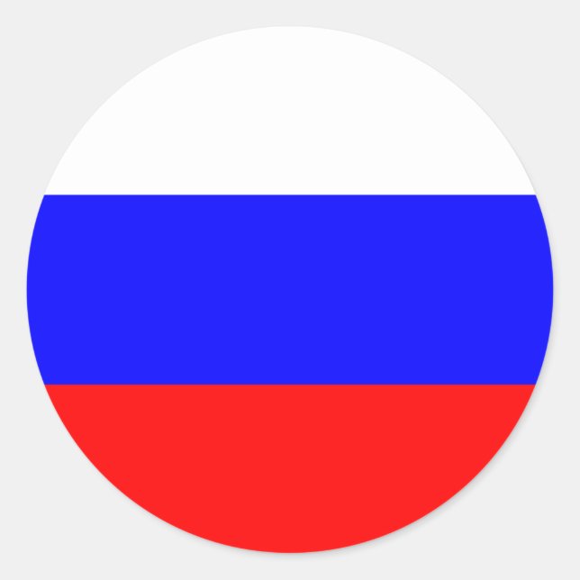 Adesivo Redondo Rússia - Bandeira Russa (Frente)