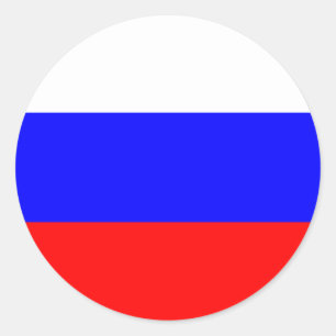 Adesivo Redondo Rússia - Bandeira Russa