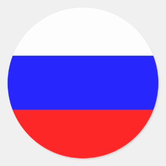 Adesivo Redondo Rússia - Bandeira Russa