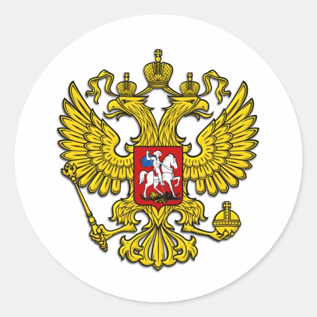 Adesivo Redondo Rússia Crest (Frente)